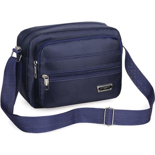 Mens Bag Casual Shoulder Bag Oxford Cloth Small Satchel Mens Bag Casual Messenger Bag Car Stitching Nylon Pull Crossbody Bag