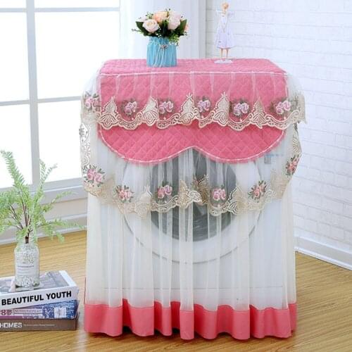 Household Lace Washing Machine Dust Cover Full Covering Drum Washing Machine Cover Towel Protective Cover Home Decoration