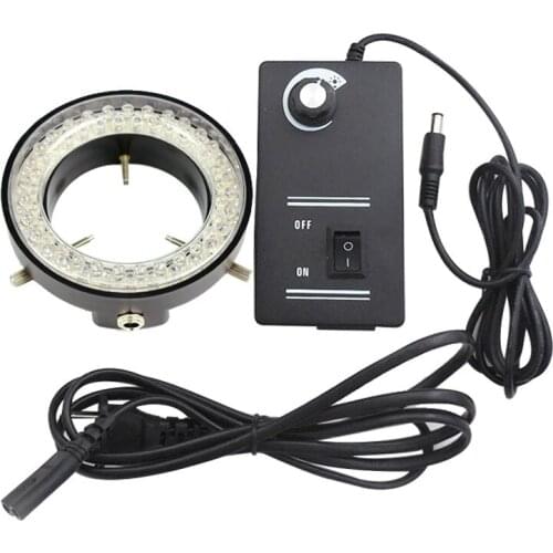 60 LED Adjustable Ring Light illuminator Lamp White Lighting with Power Adapter for Zoom Stereo Microscope