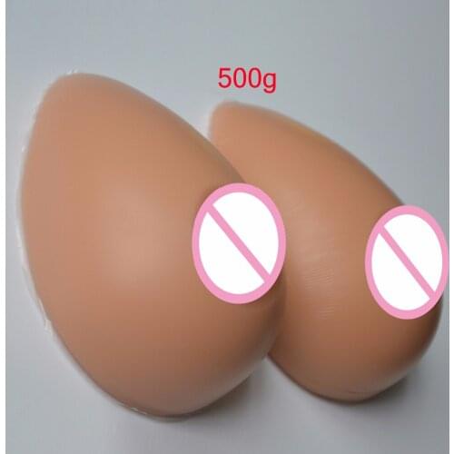 Self Adhesive Breast Form Artificial Silicone Boobs Enhancer Chest Prosthesis Dark-skin Color For Crossdresser