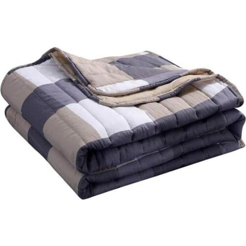 41 Summer Air-conditioning Quilt Soft Breathable Throw Blanket Thin Stripe Plaid Comforter Bed Cover Bedspread