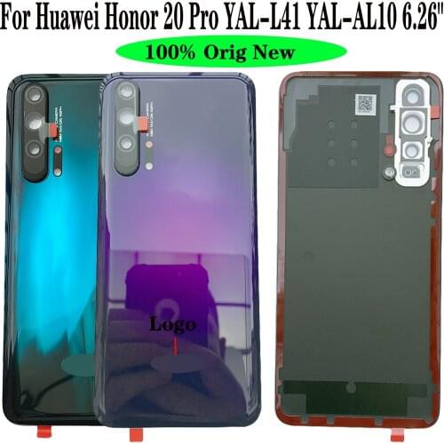 Shyueda 100% Original New 6.26" For Huawei Honor 20 Pro YAL-L41 YAL-AL10 Glass Rear Back Door Housing Battery Cover
