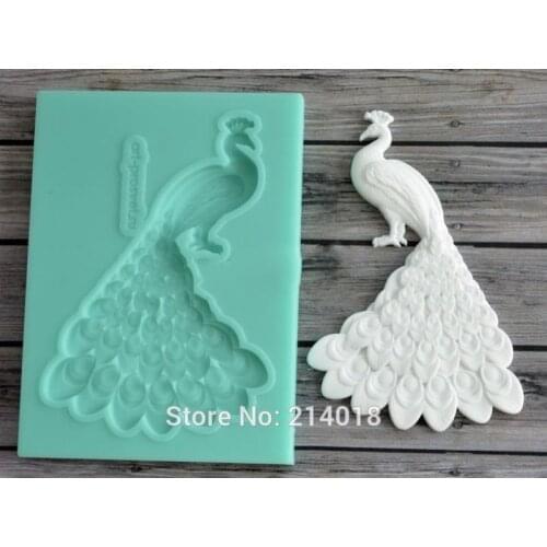Silicone Mold Peacock Crafts Decorating Cake Fondant Silicone Molds Moulds Silicone Rubber for Cake Decorations PRZY 001