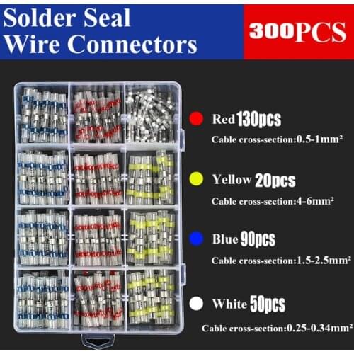 250/100Pcs Solder Seal Wire Connectors - Heat Shrink Solder Butt Connectors - Solder Connector Kit - Automotive Marine Insulated