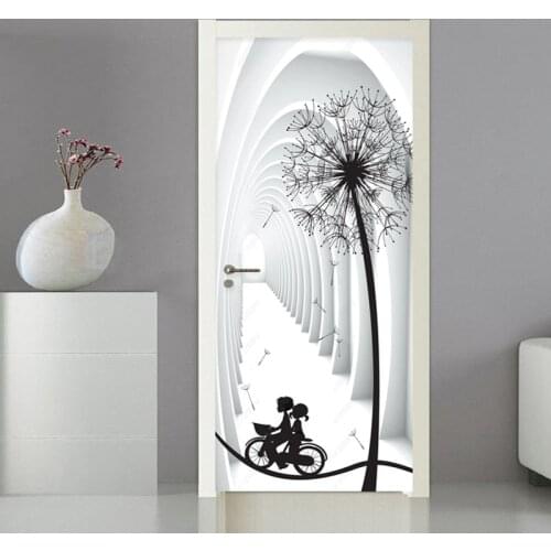 Modern 3D Stereo Space Dandelion Wallpaper Living Room Bedroom Home Decor Door Sticker Creative DIY Poster PVC Waterproof Decals