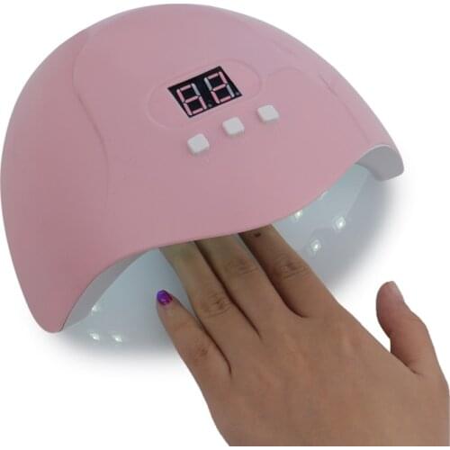 54W Pink Nail Dryer UV LED Lamp 18 LEDs For Curing UV Gel Nail Polish USB Connector Auto Sensing With LCD Screen Digital Display