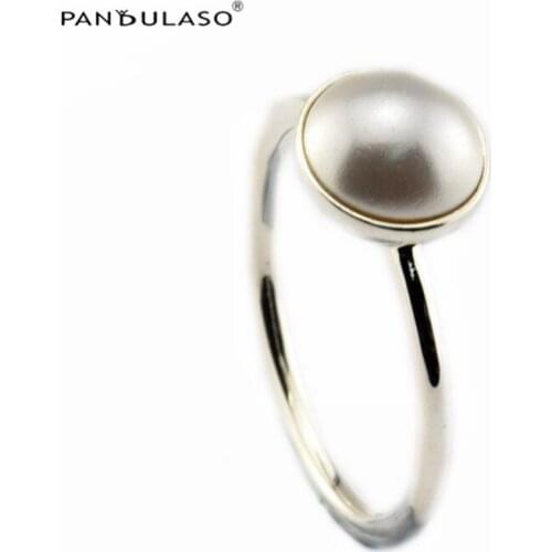 Luminous Droplet White Crystal Pearl Ring Sterling Silver Jewelry For Woman DIY Fashion Rings For Jewelry Making Party Rings