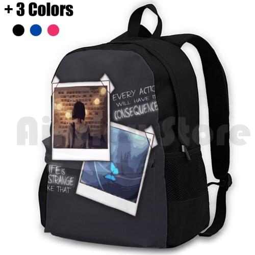 Strange Like That Outdoor Hiking Backpack Waterproof Camping Travel Life Is Strange Lis Dontnod Dontnod Entertainment Square