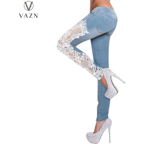 VAZN 2021 fashion hot sale summer women street hip hop style long pants buttons high waist pure color pockets denim long pants
