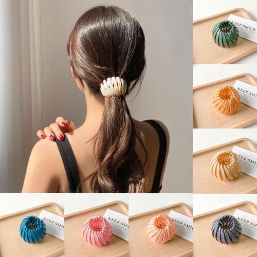 Female Ponytail Headwear Glossy Colorful Bun Hair Claw Bird Nest Expanding Hair Accessories Horsetail Buckle Hair Clip