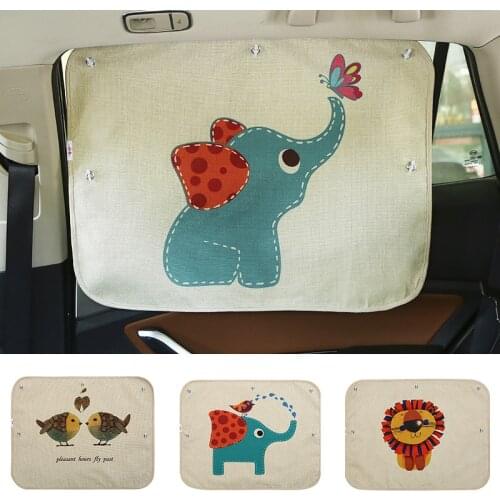 1pc New Car Window Sunshade Cute Cartoon Side Window Sun Protector Adjustable Curtains For Cars Bady Kids Safe Uv Protection