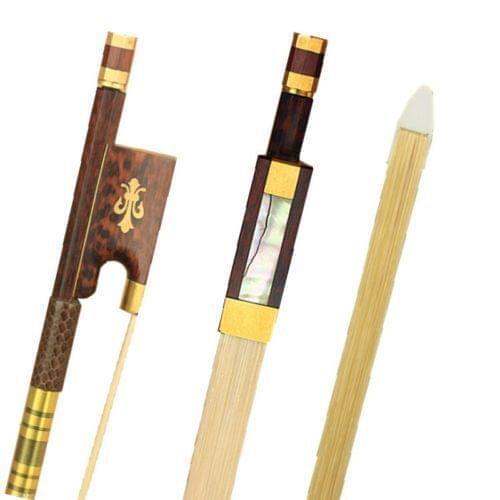 1 Pc Pro Snakewood 4/4 violin/fiddle Bow Copper Parts White Bow Hair Full Size Fluer-del--lys Frog Fittings Accessories