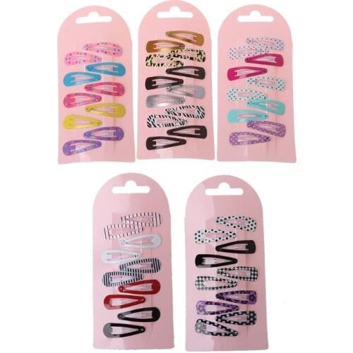 10 Pcs Cute Colorful Metal Snap Clips Hair Pin Girls Hair Clips Kids Accessories Baby Headdress