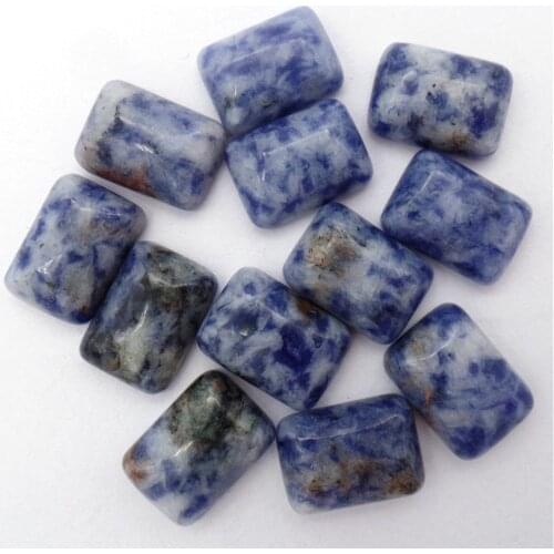 10Pcs 14x10x5mm Wholesale Natural Blue Sodalite Oblong Cab Cabochon DIY Jewelry Accessories S140