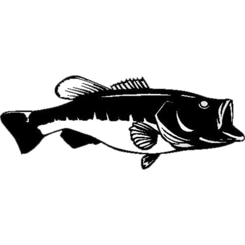 15.2*5.9CM Bass Fish Vinyl Decal Car Styling Cartoon Decoration Accessories Car Stickers Black/Silver C6-1307
