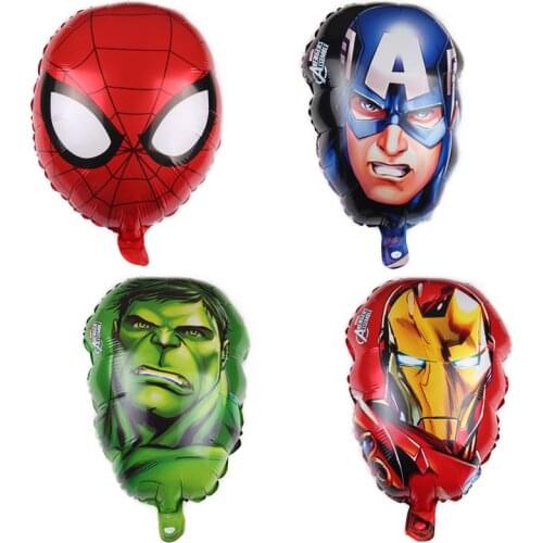 2pcs/4pcs Spiderman Hulk Captain America Iron Man Foil Balloons Super Hero Birthday Party Decoration Supplies Kids Gift Air Toys