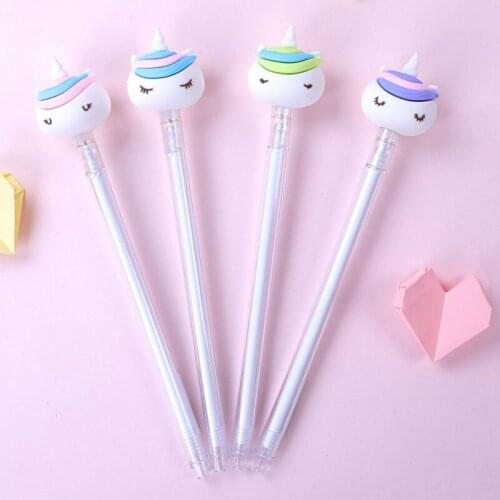 36PCS Cartoon Du Jiao Ma Silica Gel Pen Cute Dumplings Pony Beast Pen Kawaii School Supplies Stationery