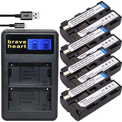 4Pcs NP-F550 NP F550 NPF550 F570 Battery +LCD USB Dual Charger For Sony CCD-TRV81 CCD-RV100 RV200 CCD-SC5 CCD-SC9 CCDTR1 TR215