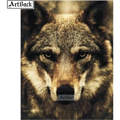 5d diy diamond painting wolf full square & round diamond mosaic animal canvas diamond embroidery crafts