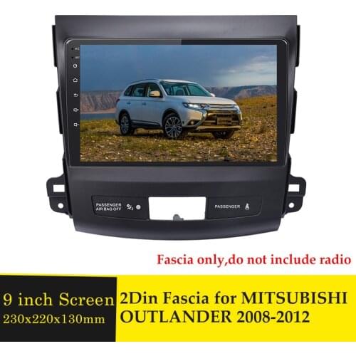 9 INCH Radio Fascia fit For MITSUBISHI OUTLANDER 2008-2012 Stereo DVD Player Install Surround Trim Panel Audio Frame Cover Bezel