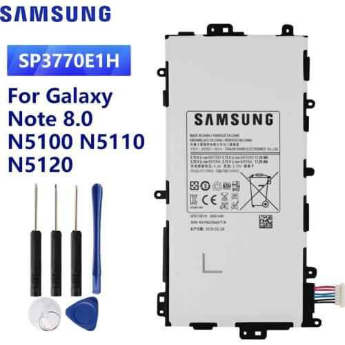 SAMSUNG Original Tablet Battery SP3770E1H For Samsung Galaxy Note 8.0 N5100 N5110 N5120 Authentic Replacement Batteries 4600mAh