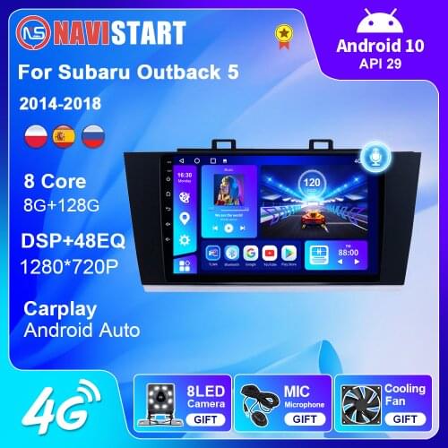 2din Car Radio for Subaru Outback 5 Legacy 2014-2018 Android 10.0 GPS Navigation Multimedia Stereo Player Carplay Accessories