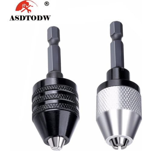 Keyless Drill Chuck Screwdriver Impact Driver Adaptor 1/4 '' Hex Shank Drill Bit Tool Quick Change Convertor Adapter