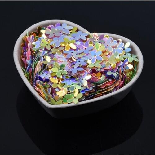 Glitter Color Sequins 10mm Cup Five-fingers Flower Sequins Paillettes Sewing Wedding Craft, Women Garments Accessories 10/20g