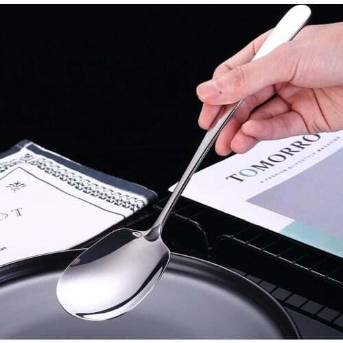 25cm large spoon, public spoon, public chopsticks, deepen and thicken 304 stainless steel tableware, hotel serving spoon