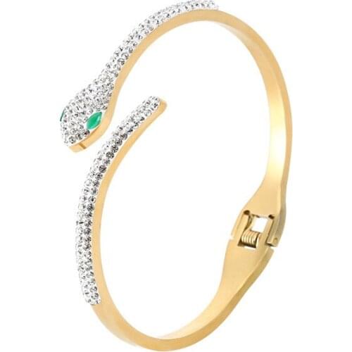 Snake Shaped Titanium Steel Bracelet for Women Stainless Steel Bangle Fashion Adjustable Bangles Female Luxurious Jewelry Gift