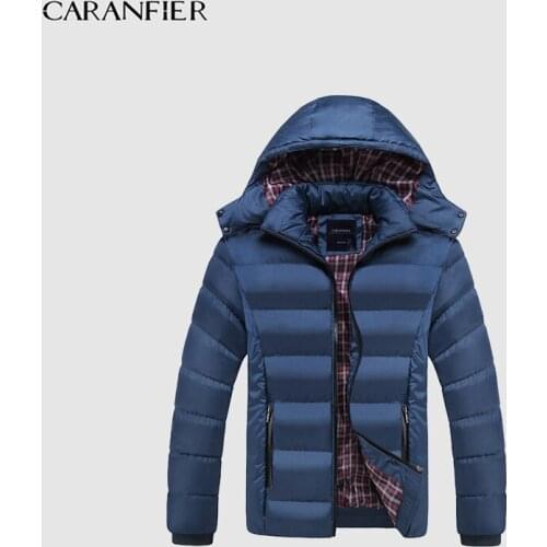 CARANFIER Men's Parkas With A Hood