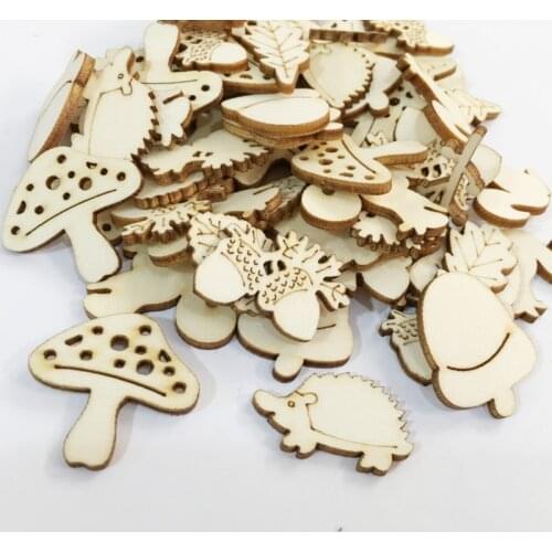 20pcs Wood Embellishments Wooden Blank Bones Tags Ornaments DIY Art Craft for Wooden Craft DIY Projects, Gift Tags(Mixed Style)