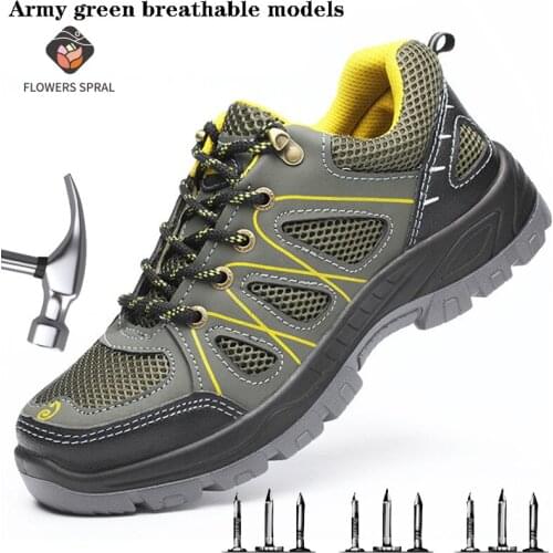 Breathable Steel Work Shoes Safety Boots Men Anti-Crush Indestructible Safety Shoes Safety Shoes Work Boots Sneakers