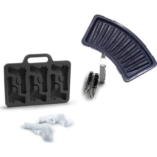 Ice Cube Mold Gun AK 47 Bullet Shape Ice Cube Tray Fruit Ice Cream Maker Chocolate Candy Cake Mold Tools