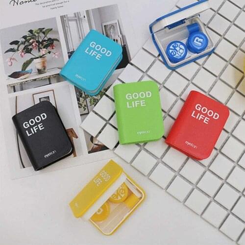 Contact Lens Care Case with Mirror Cute Book Dictionary Color Portable Compact Powder Box Cosmetic Contact Lenses Storage Case