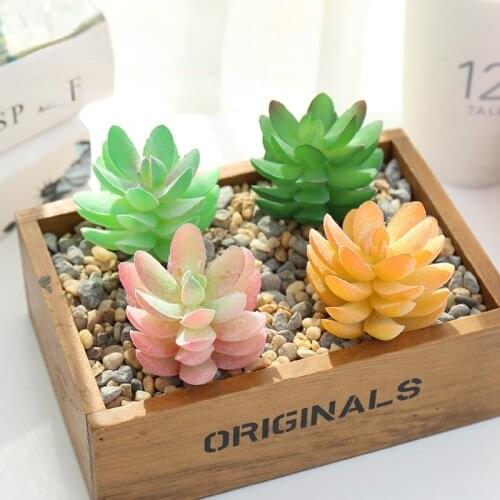 1pc Artificial Mini Fake Succulent Plant Potted Creative Living Room Garden Home Desktop Ornament Bonsai DIY Simulation Bonsai