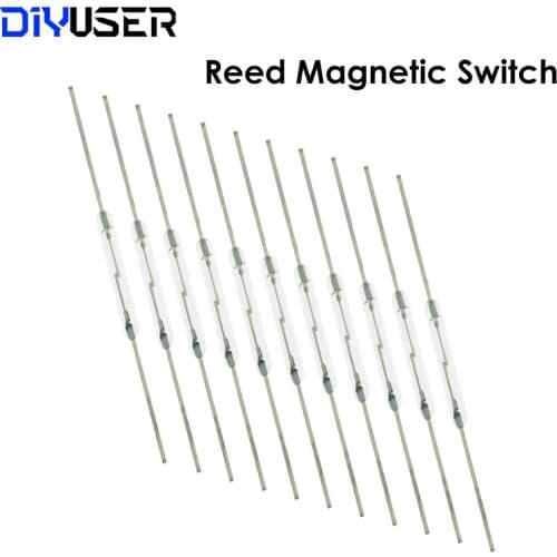 10pcs N/O Reed switch Magnetic Switch 2 * 14mm Normally Open Magnetic Induction switch