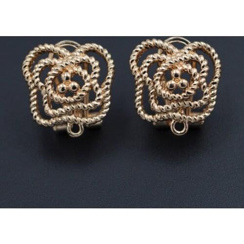 Metal Drop Earrings Linker Connectors Filigree Charms Base Findings DIY Indian Chile Women Dangle Hanging Earring Making