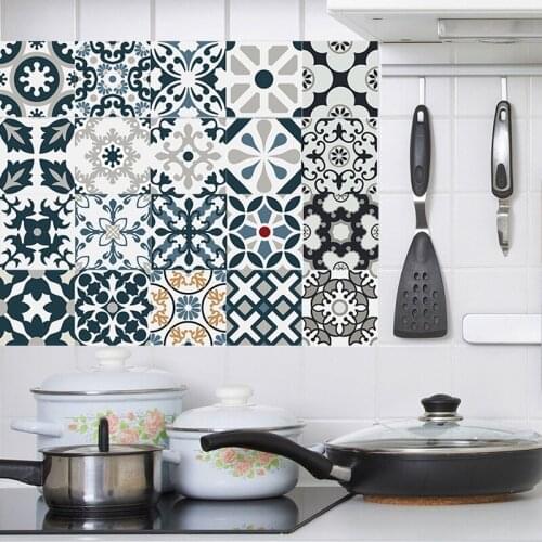 Morocco Pattern Strip Tiles Wall Sticker Cupboard Kitchen Tables Decoration Wallpaper Peel & Stick Art Wall Decals