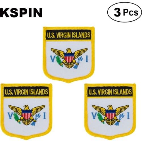 U.S. Virgin Islands Shiled Shape Flag Patches National Flag Patches For Cothing DIY Decoration