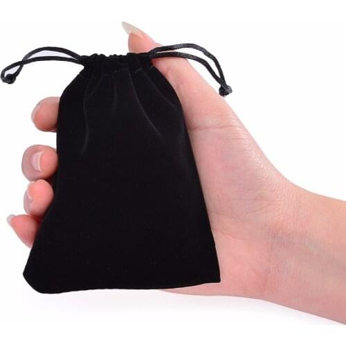 Wholesale 10Pcs Black Velvet Drawstring Pouch Bags For Jewelry Bag Storage Pouches Wedding Gift Bags Packing