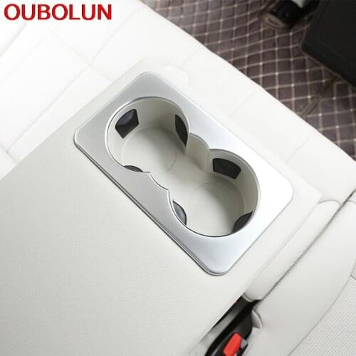 OUBOLUN 1Piece ABS Chrome Matte For Land Rover Discovery 5 2017 2018 Inner Rear Water Cup Holder Decoration Trim Accessories
