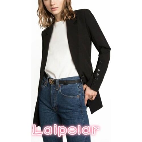 Fashion long sleeve black Office women blazers and jackets Spring women blazer suits Casual single button Slim female coat