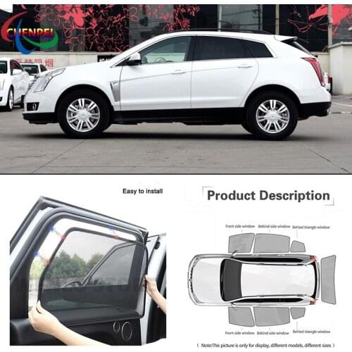 For Cadillac SRX Car Full Side Windows Magnetic Sun Shade UV Protection Ray Blocking Mesh Visor Car Decoration Accessories