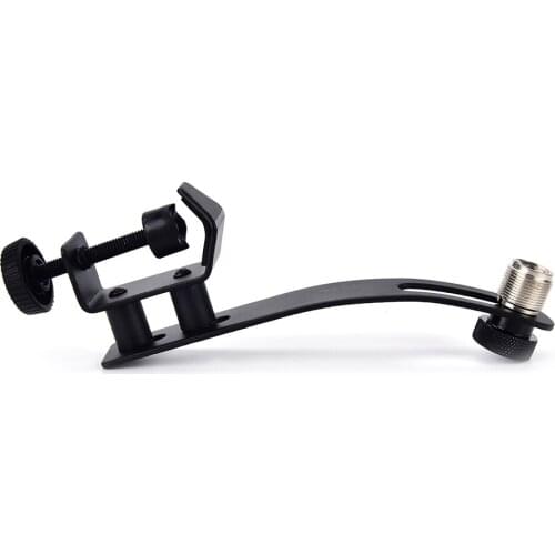 IRIN Adjustable Microphone Height Drum Mic Set Kit Clamp Shockproof Clip Rim Mount Holder Universal Metal Drum Clip Black