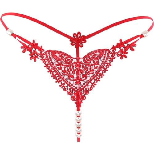 Sexy Lingerie Sex Panties Women Floral Embroidery Transparent Lingerie Sexy Hot Erotic Conjunto Straps Pearl Sexy Open G String