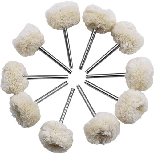 URANN 10pc 3mm 2.35mm Wool Polishing Brush Dremel Accessories Grinding Buffing Wheel Grinder Head Drill Rotary Tool Accessories