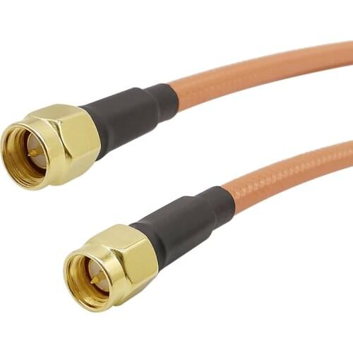 SMA Plug RG400 Coaxial Cable Connector SMA Male to SMA Male Plug RF Double Shielded Low Loss RG400 Cable Superior Shielding