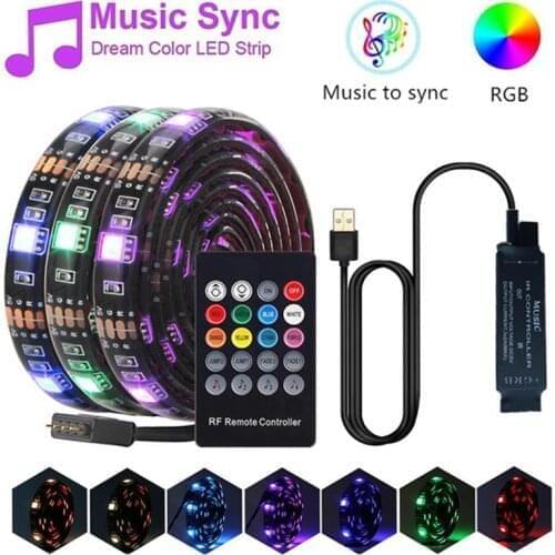New listing USB LED Strip Light RGB 5V Music Controller Background Lighting TV Backlight Light Flexible LED Light