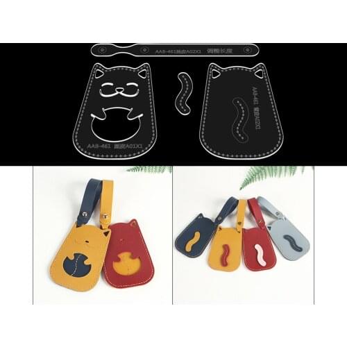 Cat access control card package bus ID card package acrylic version drawing DIY handmade leather paper pattern template